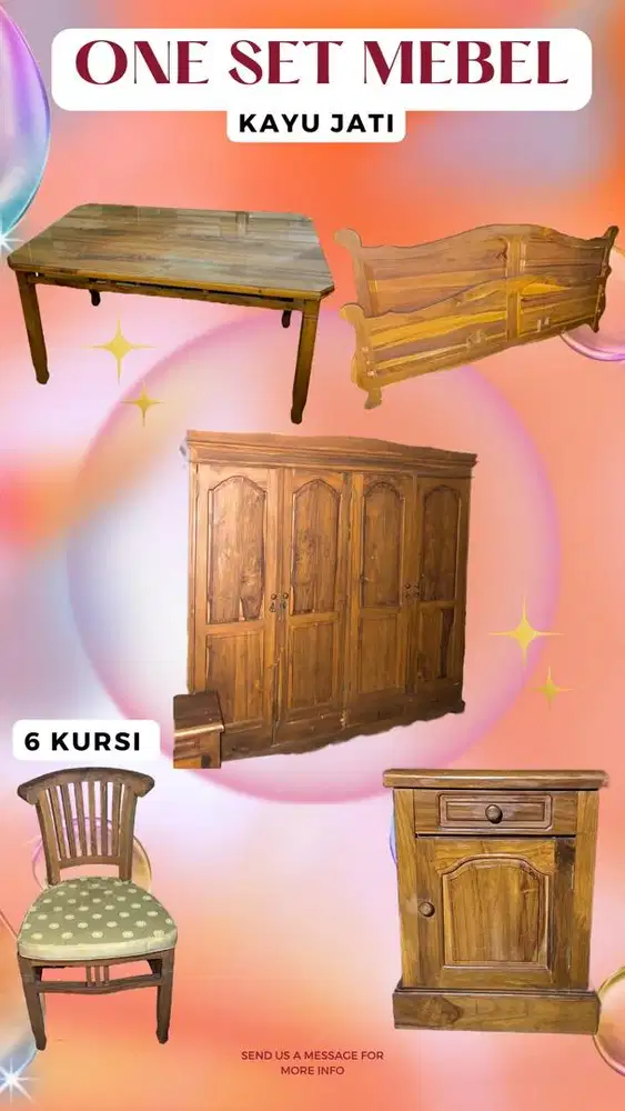 ONE SET FURNITURE/MEBEL KAYU JATI