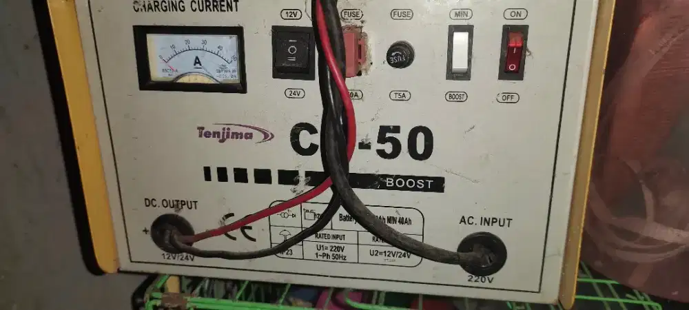 Jual  Charger Accu 50 Amper Murni merk TENJIMA