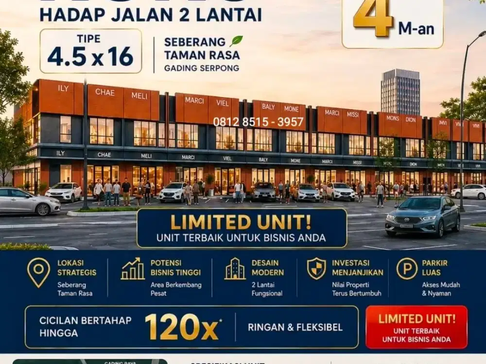 WELCOME TO ALTADENA SQUARE RUKO 2LANTAI SEBERANG TAMAN RASA GADING SERPONG CASH KERAS 120X
