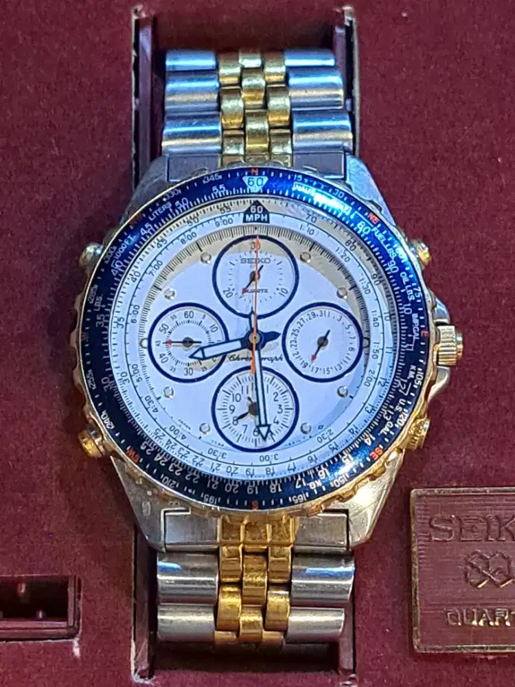 Jam tangan seiko flightmaster chronograph 7t32