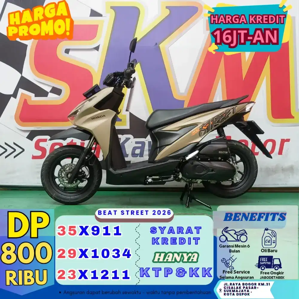 ( beat street tahun 2026 dp:800 servis gratis selama angsuran credit