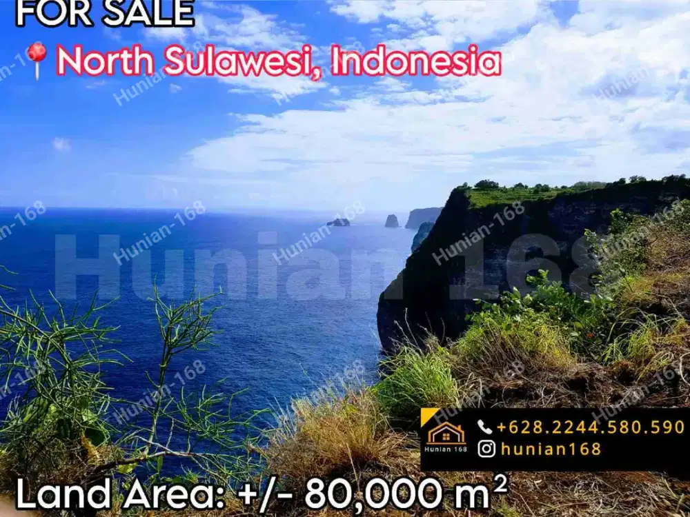 Land For Sale Beachfront Cliffront Manado North Sulawesi Indonesia Bali Island Private