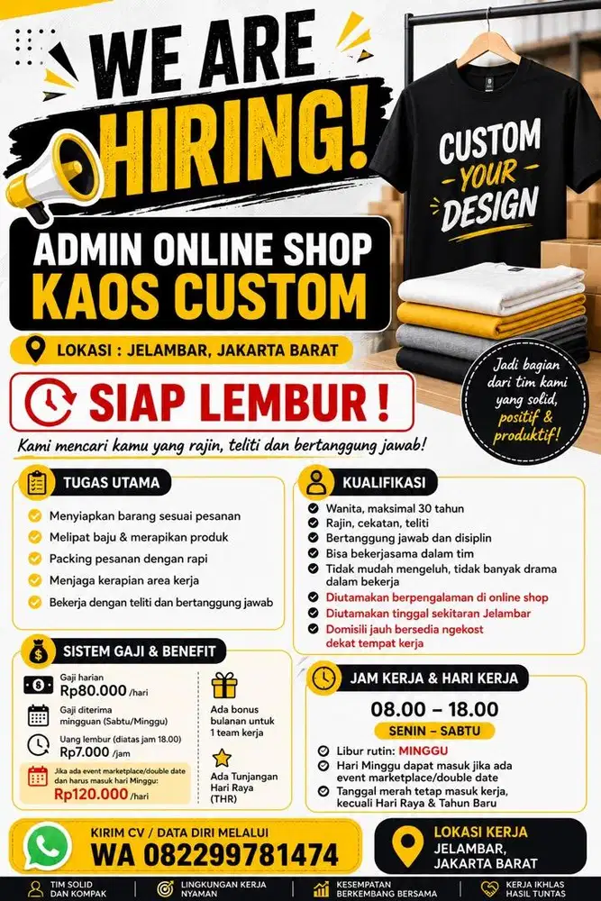 Lowongan Online'shop Prepare & Packing