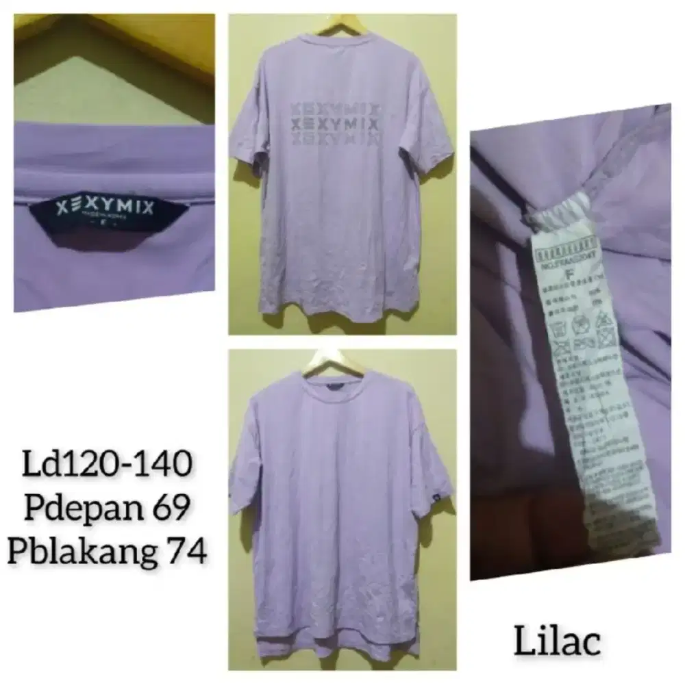 Xexymix Big Logo Oversize Lilac Kaos Olahraga Wanita