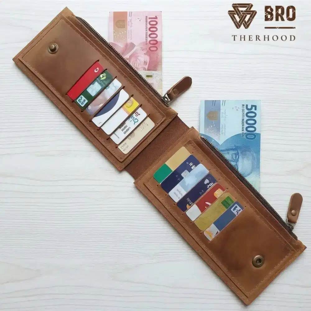 Dompet panjang kulit sapi asli unisex dompet pria kulit sapi DB26