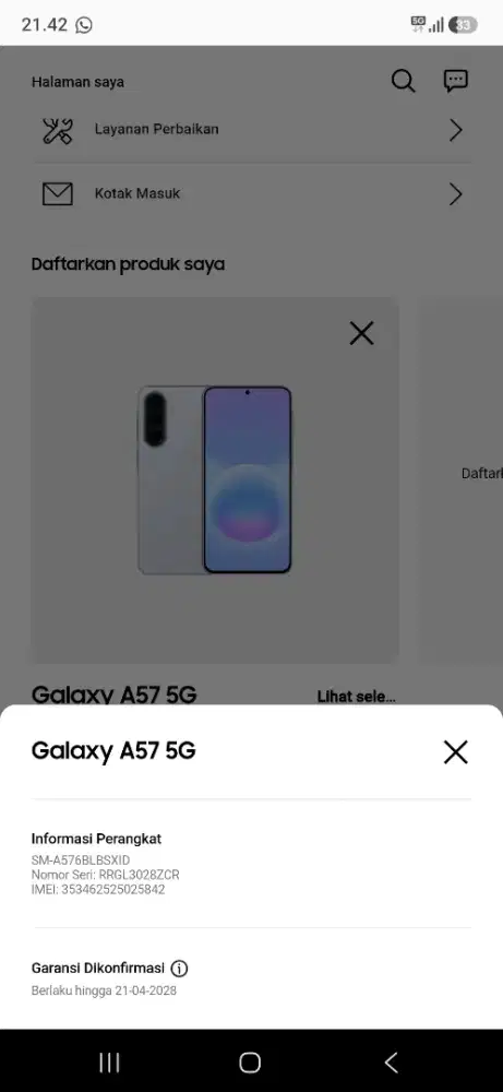 SAMSUNG GALAXY A57 5G 8/256GB