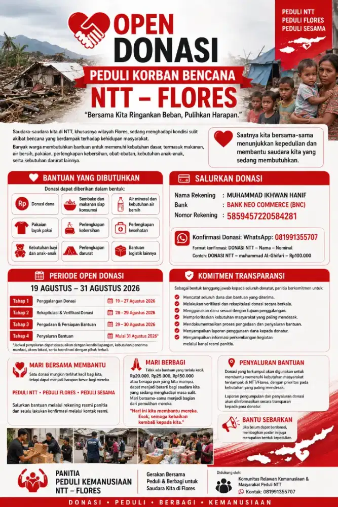 Open donasi Untuk NTT FLORES