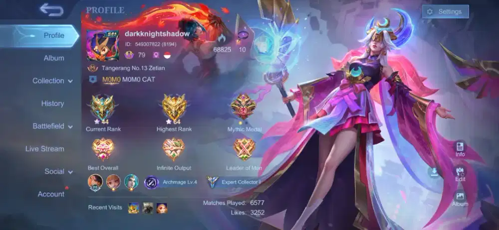 JUAL AKUN MOBILE LEGENDS MYTHIC | FULL SKIN LANGKA & COLLAB EXCLUSIVE