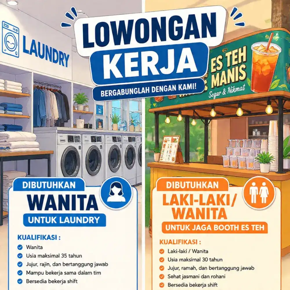Dibutuhkan Karyawan/i, Dicari Karyawan