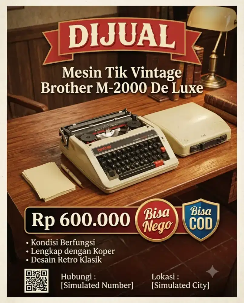 Mesin ketik brother m-2000 deluxe