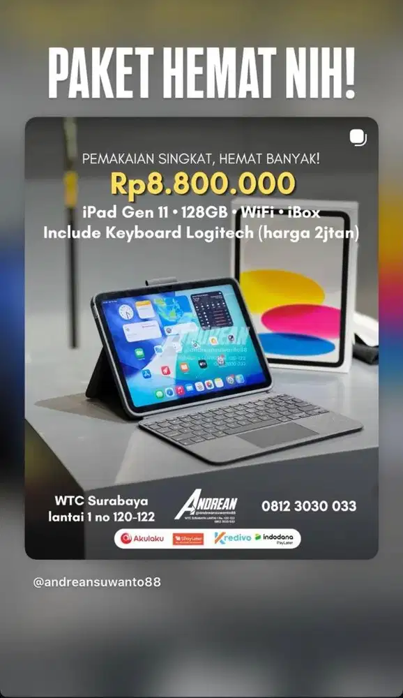 Second Ipad Gen 11 wifi 128 gb wifi ibox with keyboard