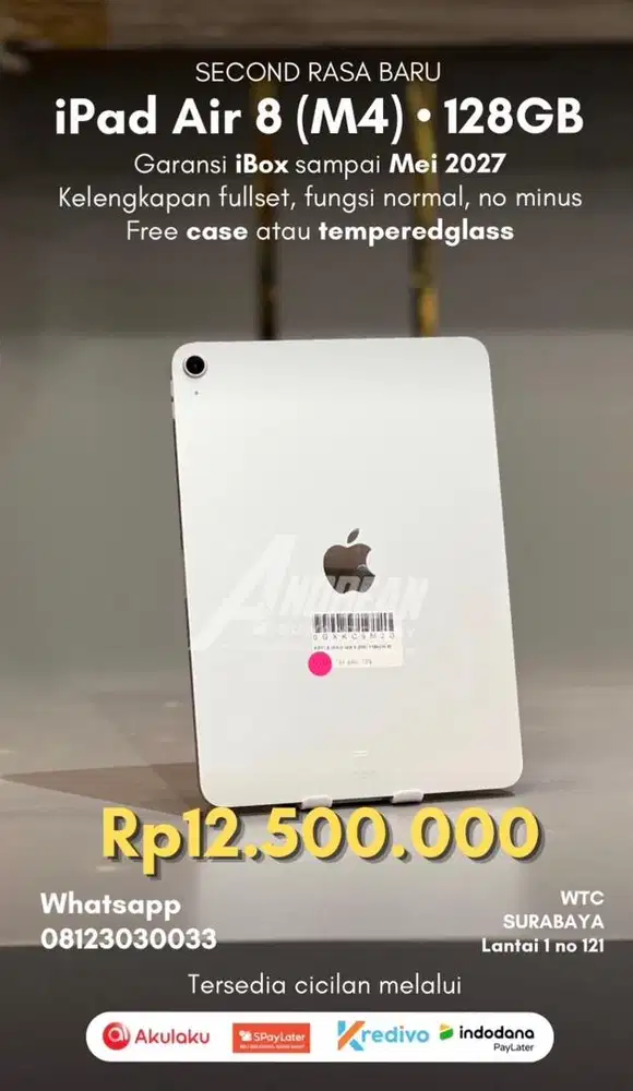 Second Ipad Air 8 M4 11 inch wifi 128 gb ibox