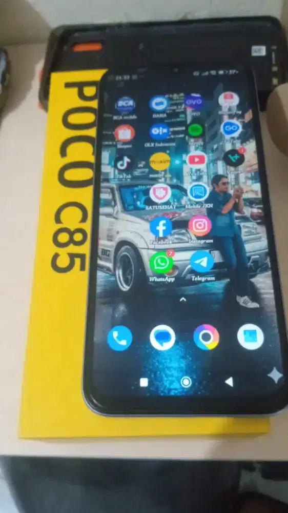 POCO C85 BLUE Ram 6+6/128gb fullshet garansi sperti baru