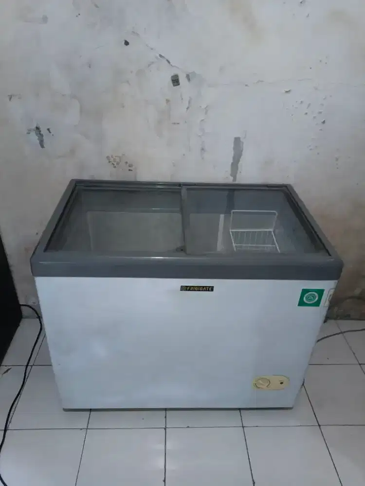 Jual bu freezer box sleding kaca kapasitas 200 liter normal beku cepat