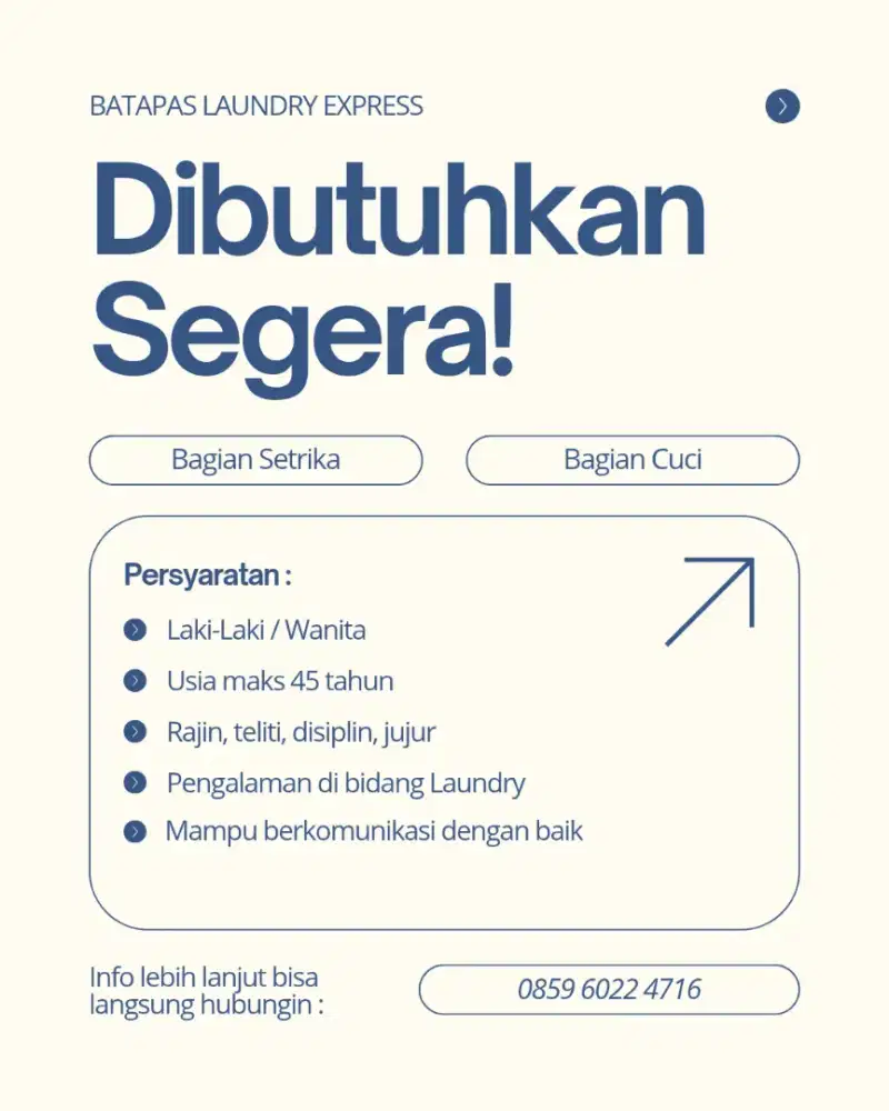 Lowongan kerja Laundry