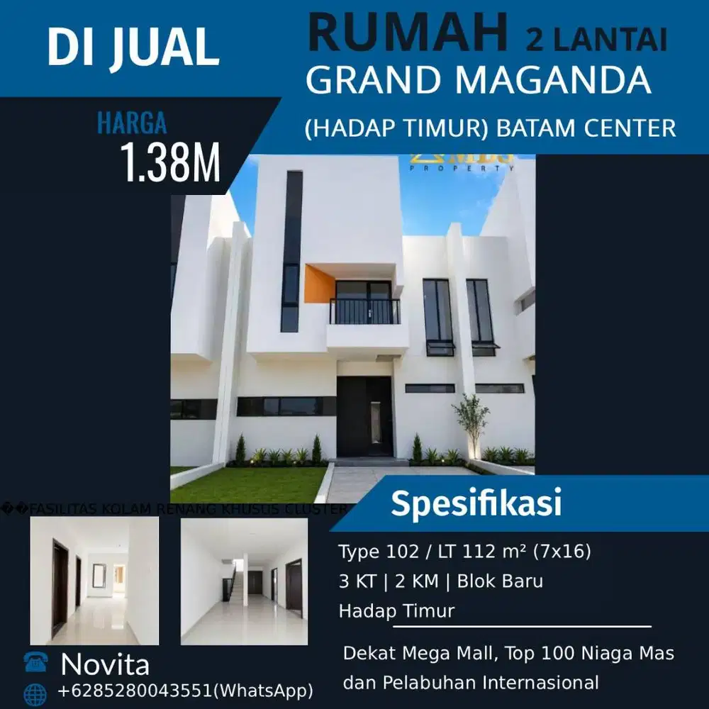 GRAND MAGANDA Blok Baru, Rumah 2 Lantai Batam Center.