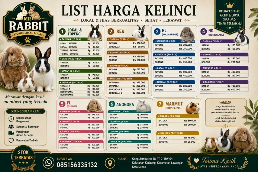JUAL KELINCI LOKAL DAN HIAS