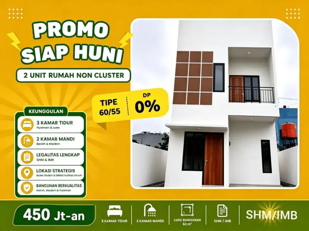 2 Rumah Baru Non Cluster - Siap Huni Dekat Gerbang Tol Cisalak Depok