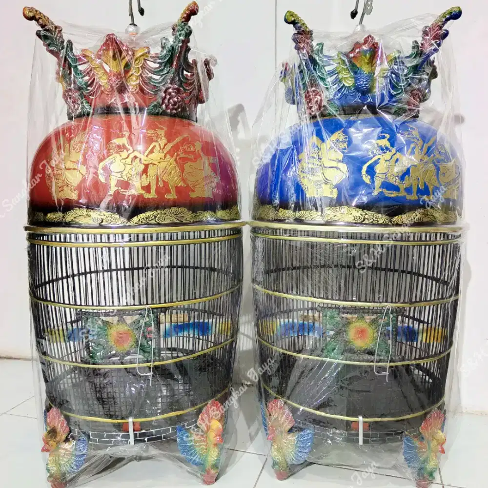 Sangkar Burung Perkutut Bahan Fiber Mahkota Merak Kaki Merak