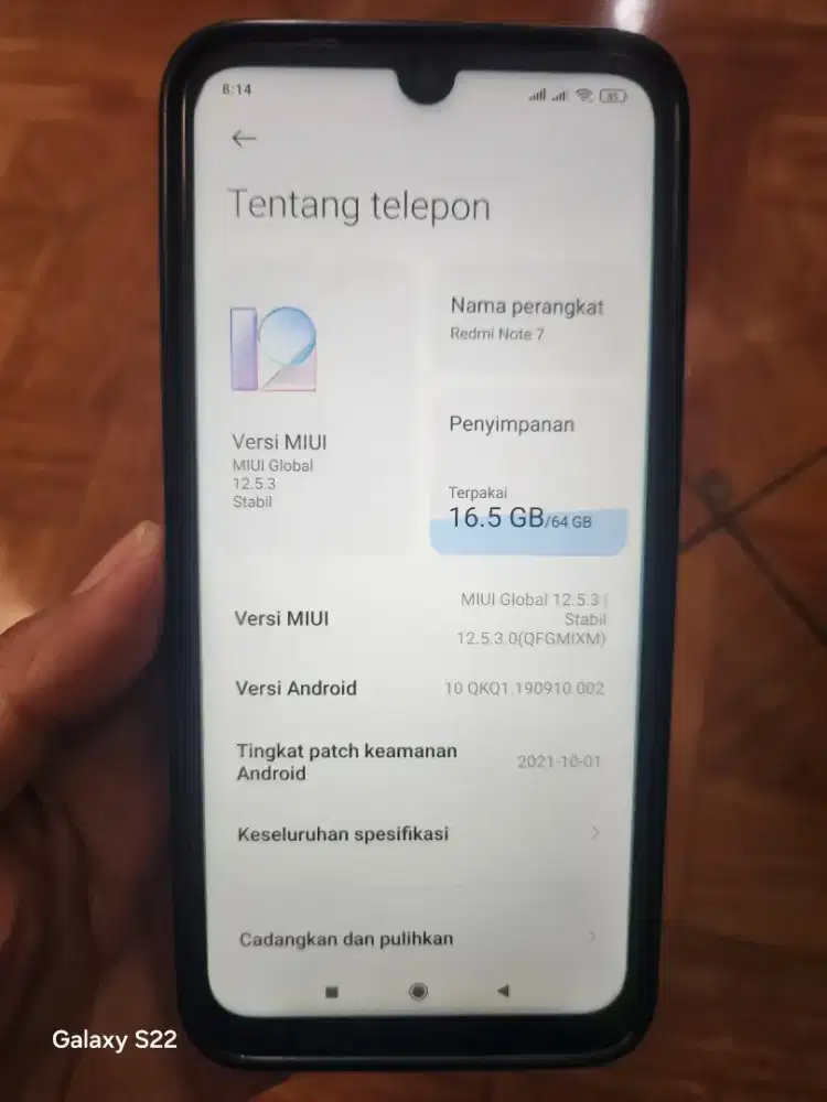 Redmi Note 7 4/64 Batangan Tanpa Casan