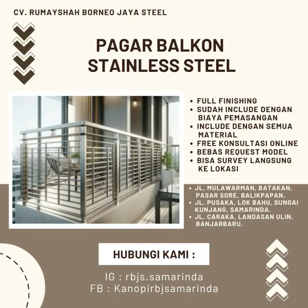 Pagar Balkon Stainless Steel