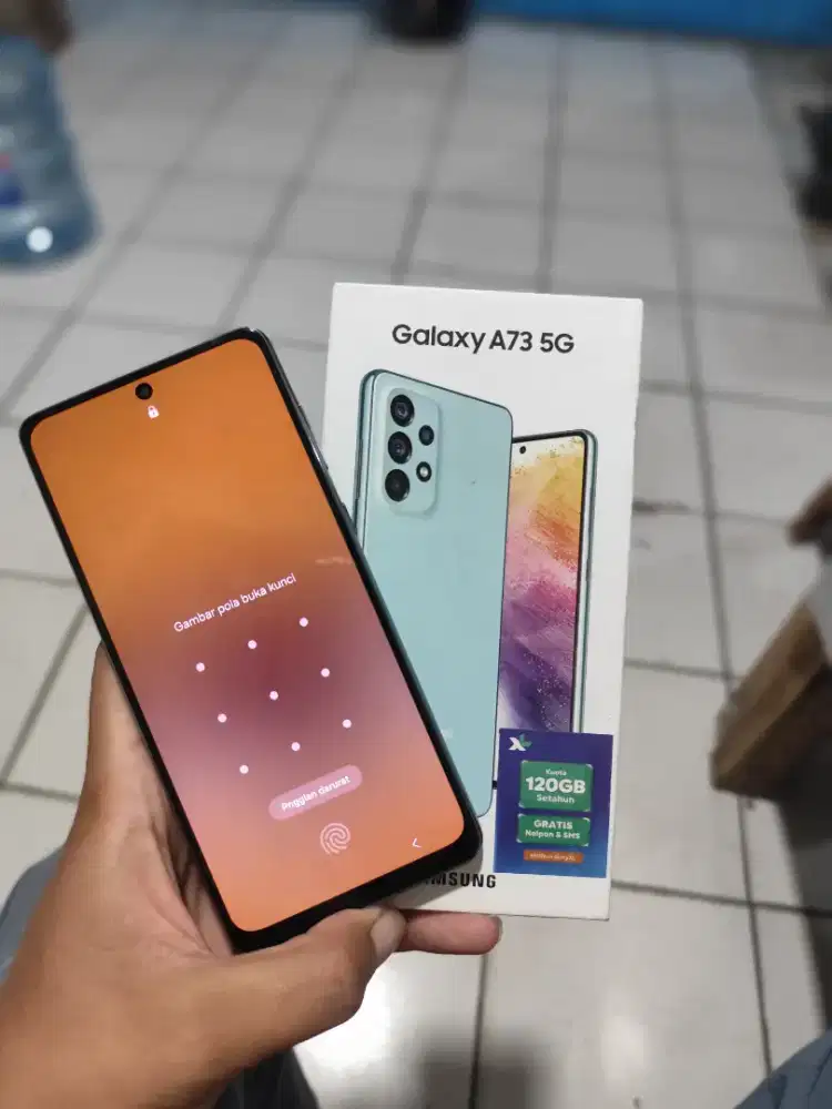SAMSUNG A73 5G  8/256 FULLSET. NO KENDALA, NO MINUS .0,5 DAN NFC BISA.