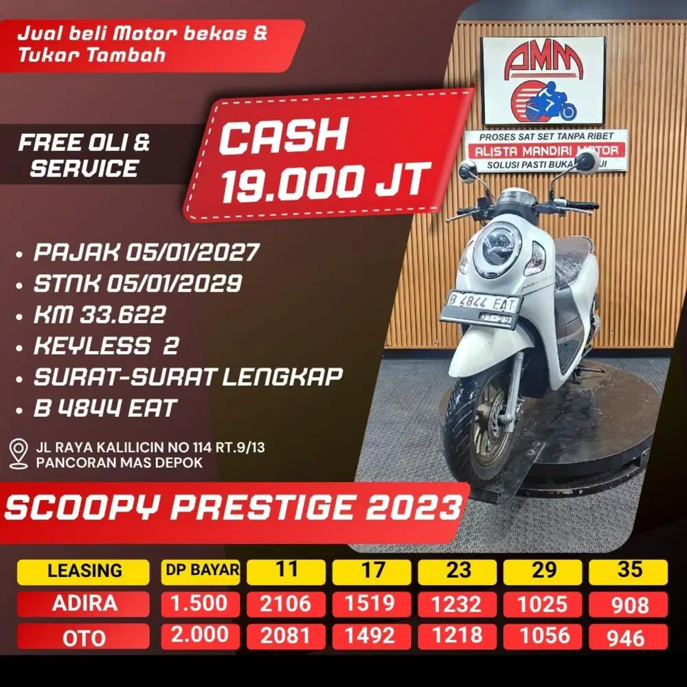 SCOOPY PRESTIGE 2023 PAJAK HIDUP REMOT 2 CASH / KREDIT ALISTA