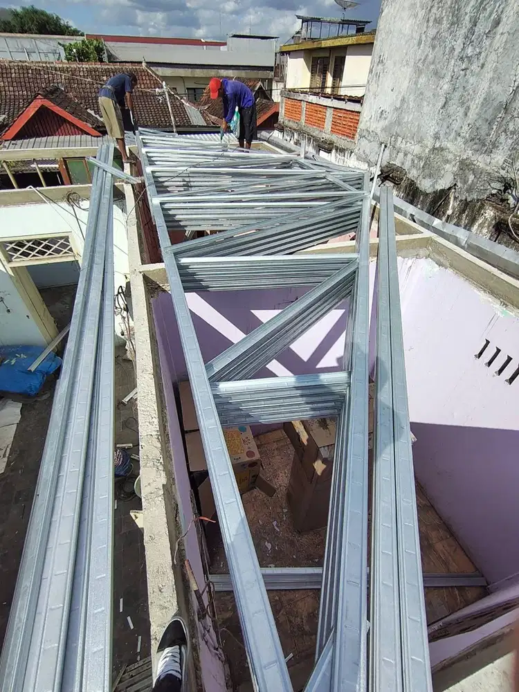 Pemasangan Baja Ringan Galvalum Pasir KENCANA Renovasi Atap Lapuk