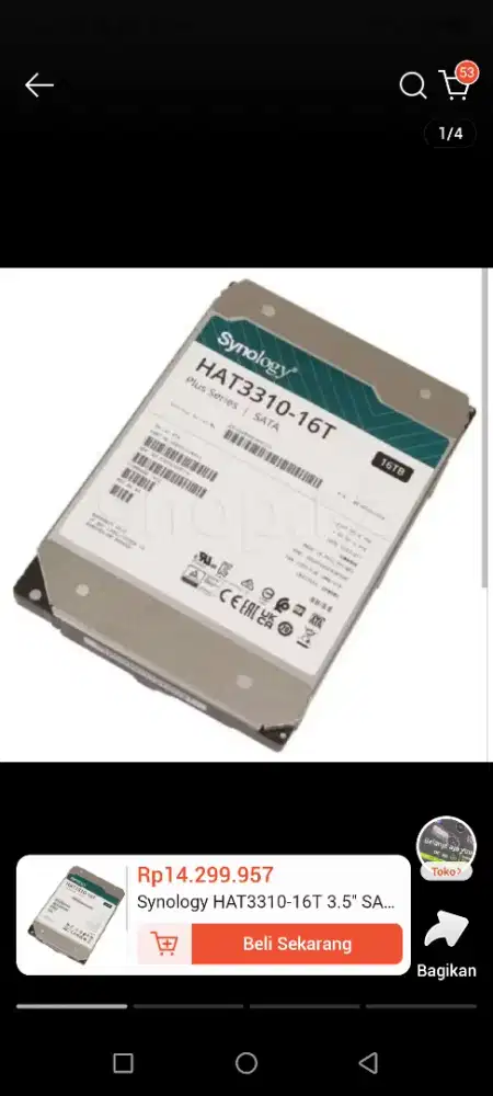 Synology HAT3310-16T 3.5 SATA 7200 RPM-NAS Grade HDD