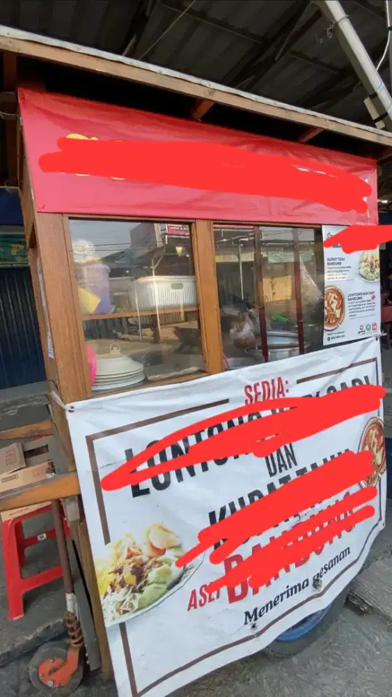 Gerobak etalase kayu bekas