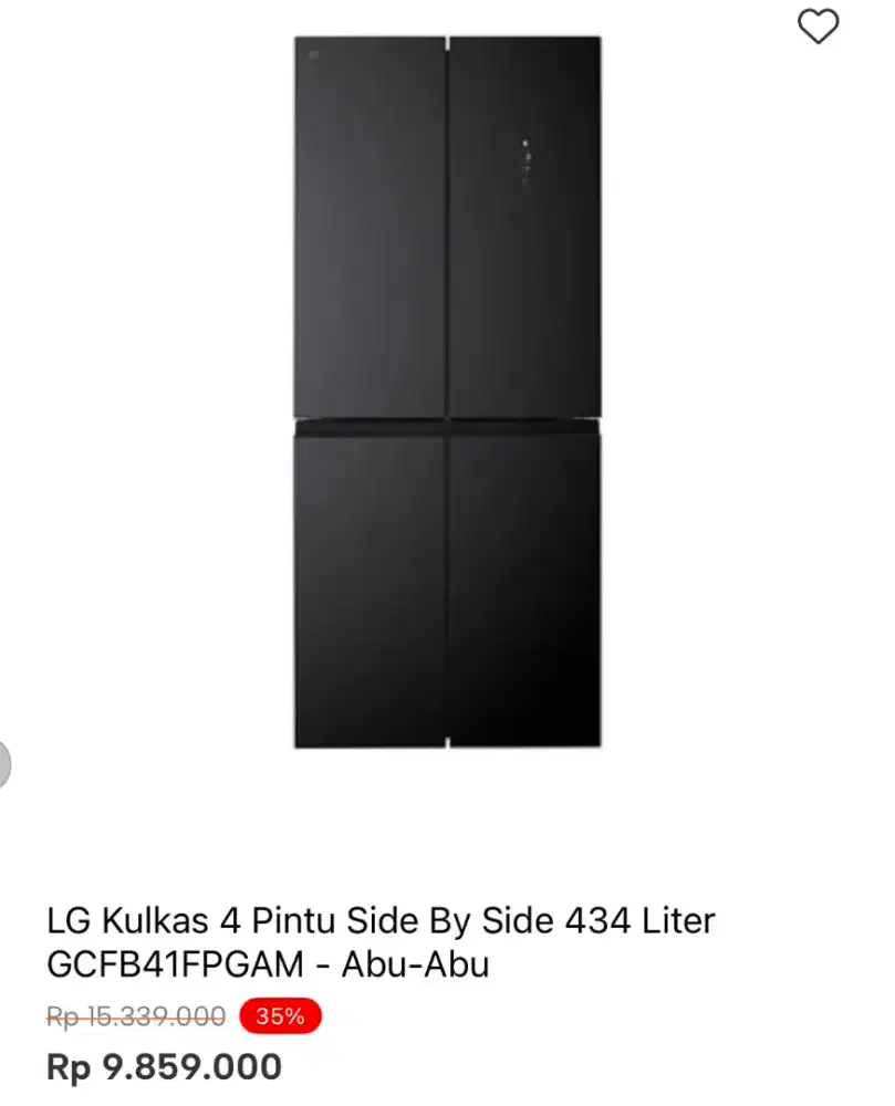 KULKAS LG 4 PINTU SBS GCFB41PGAM 434LTR