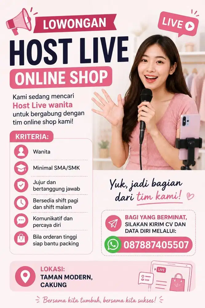 Lowongan host live