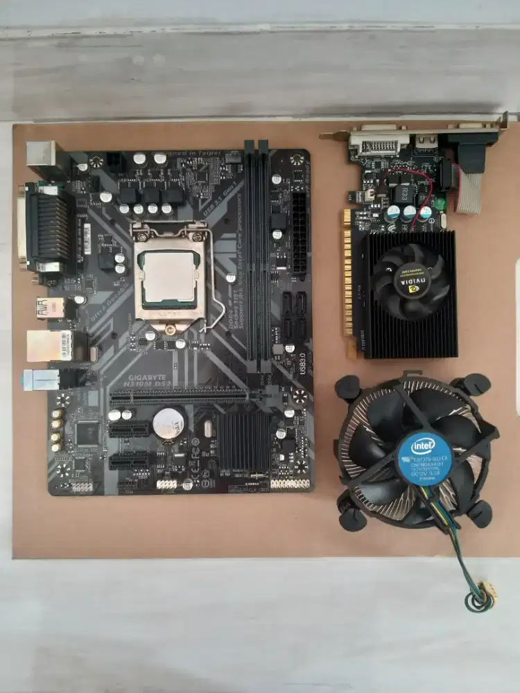 Motherboard Gigabayet H310-DS2 + processor core i5 9400f + Vga NVIDIA