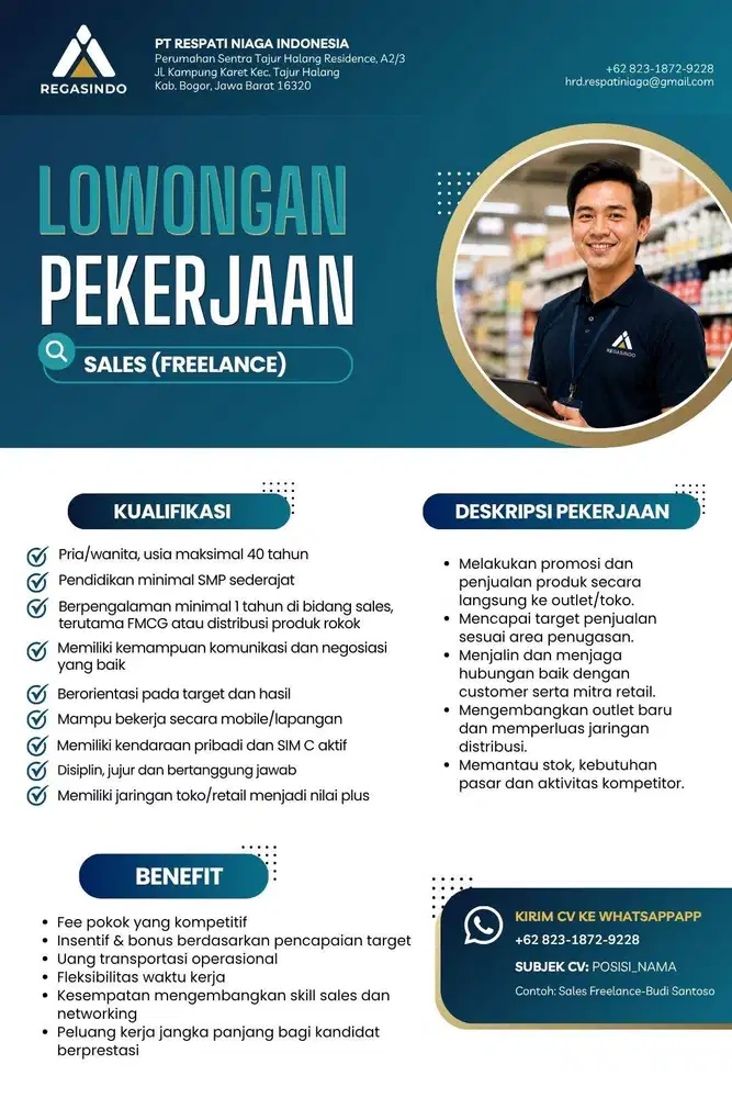 Lowongan Sales Freelance FMCG/Distribusi Rokok - Depok