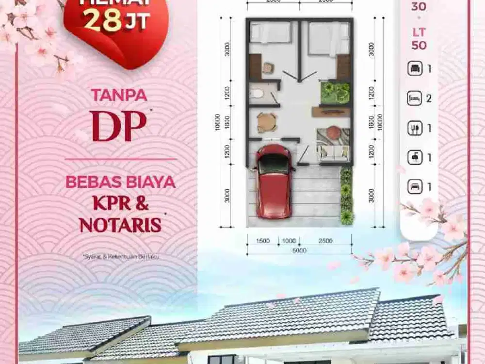 Citra Grand Gowa TYPE KEIKO 30/50*

Mulai punya rumah sekarang, tanpa nunggu mapan 

 Harga: 307 Jutaan
 UTJ: 5 Juta
 Insentif PPN: 28 Juta-an

 Estimasi Angsuran
• 1,6 JUTA-an (20th)
• 1,9 JUTA-an (15th)
• 2,7 JUTA-an (10th)

Rumah compact, cocok untuk k