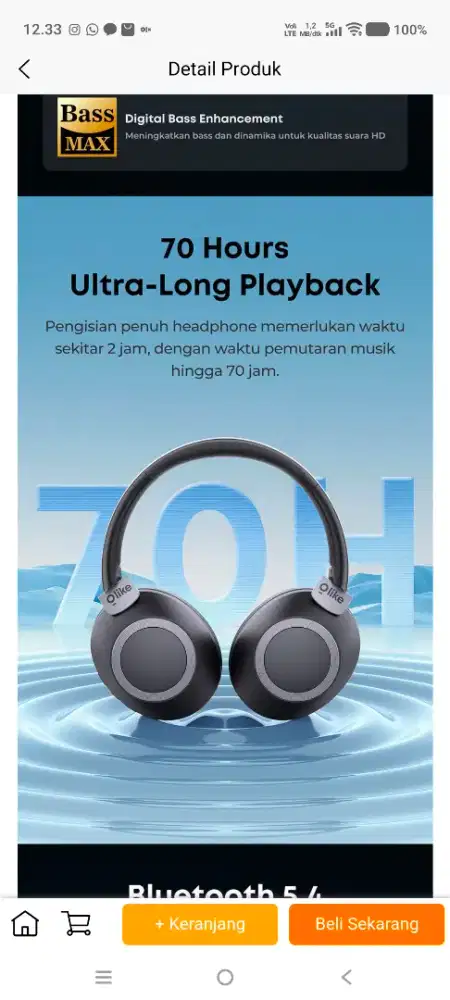 Headphone wireless OLIKE H3