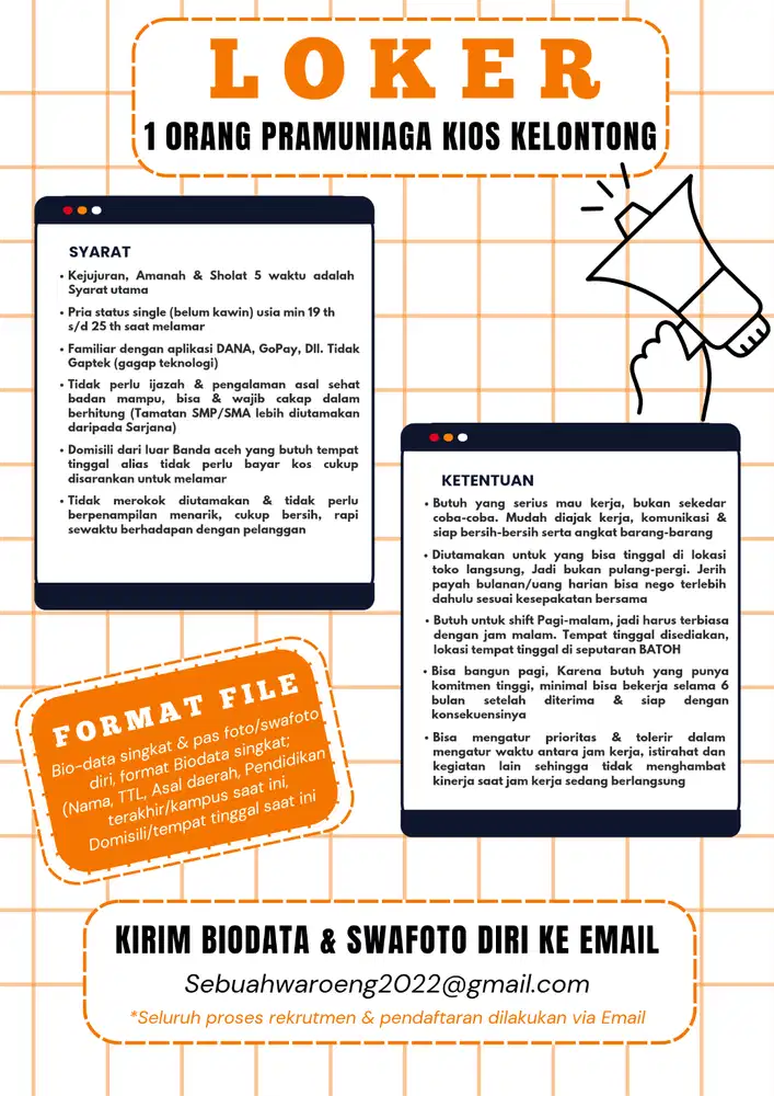 Loker Pramuniaga Kios kelontong