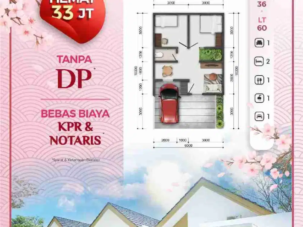 Citra grand Gowa TYPE KENZO 36/60*

Lebih luas, lebih nyaman, tetap ringan di kantong 

 Harga: 358 Jutaan
 UTJ: 5 Juta
 Insentif PPN: 33 Juta-an

 Estimasi Angsuran
• 1,8 JUTA-an (20th)
• 2,3 JUTA-an (15th)
• 3,1 JUTA-an (10th)

Cocok untuk upgrade hidup
