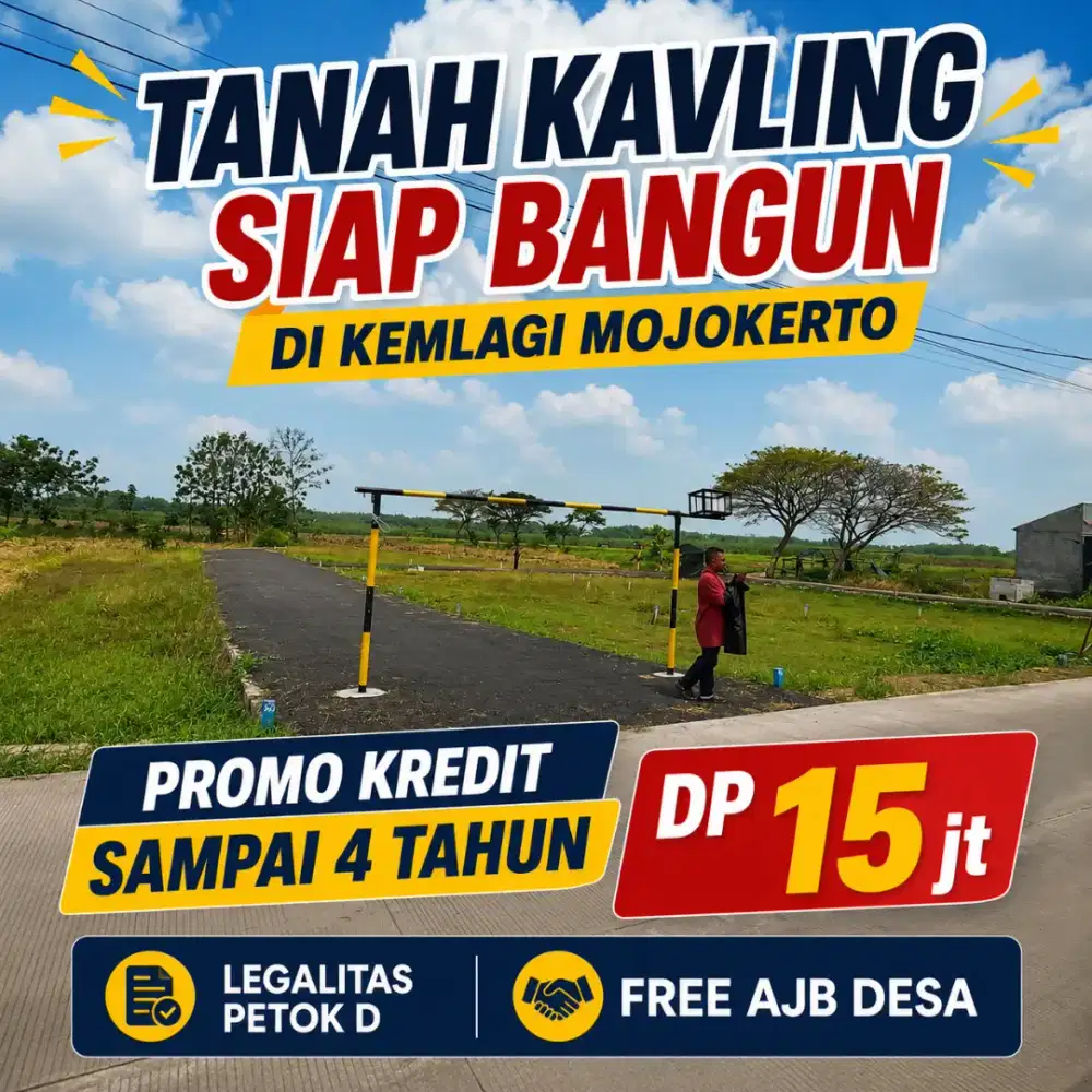 TANAH KAVLING MURAH SIAP BANGUN DI KEMLAGI MOJOKERTO COCOK BUAT USAHA