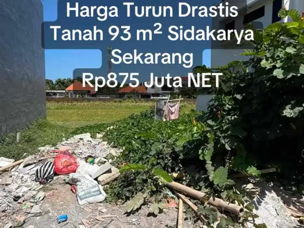 SALE Tanah Sidakarya 93 m² Harga Turun Rp875 Juta