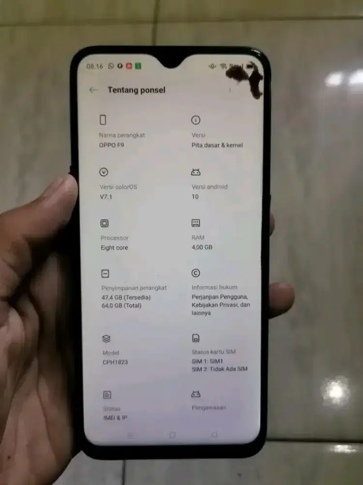 Oppo f9 jaringan 4g ram 4