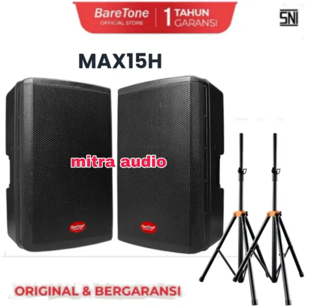 Speaker aktif 15 inch baretone max15h 800Watt+stand speaker