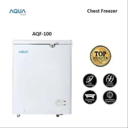 Dijual cepat frezer merek aqua ukuran 100 liter, maaih baru lengkap