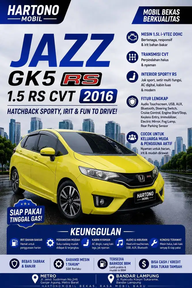 JAZZ GK5 1.5 RS CVT 2016
