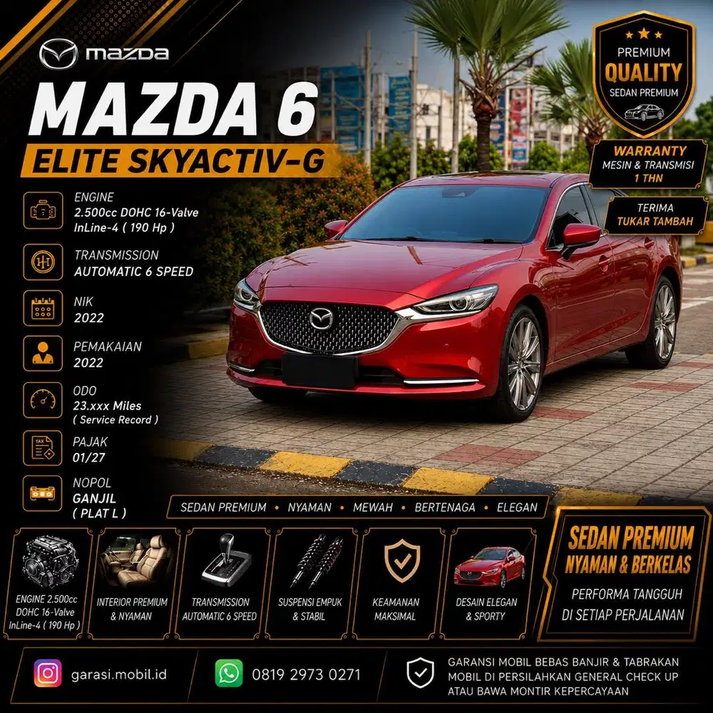 Mazda 6 Elite Skyactiv-G 2.5 2022