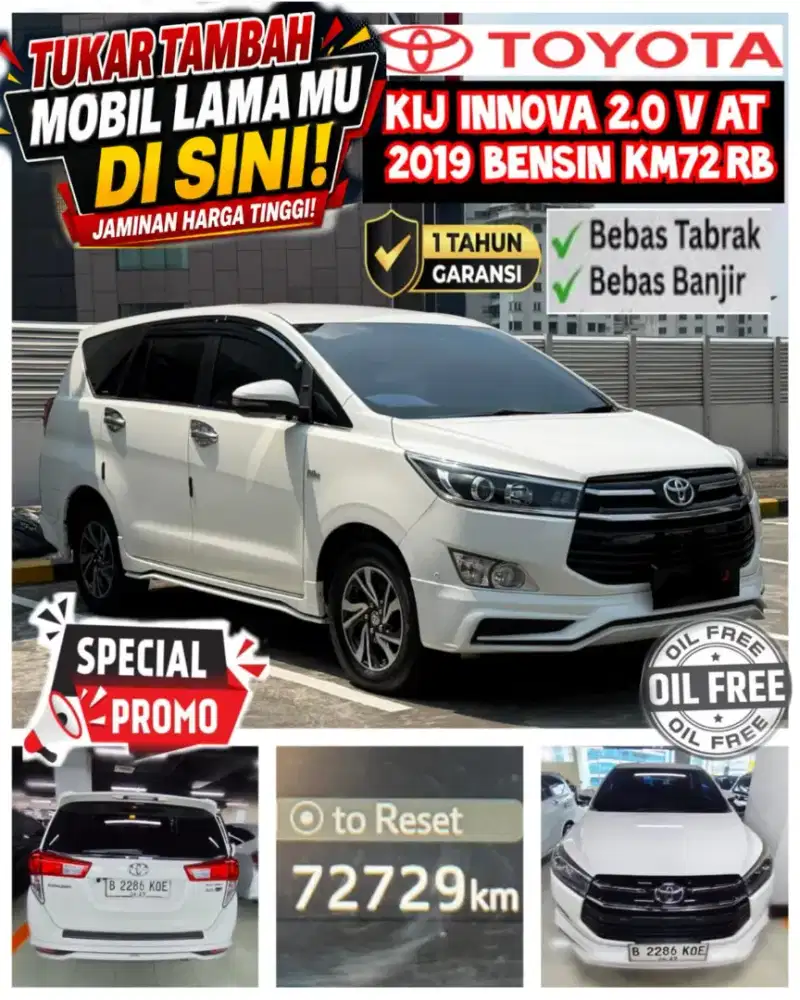 [LowKm72rb SiapPakai] TOYOTA KIJANG INNOVA 2.0 V AT BENSIN CAM 360 dll