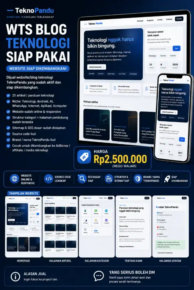 Website Blog Teknologi Siap Pakai – TeknoPandu
