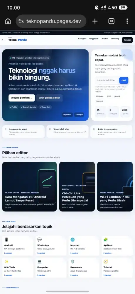 Website Blog Teknologi Siap Pakai – TeknoPandu