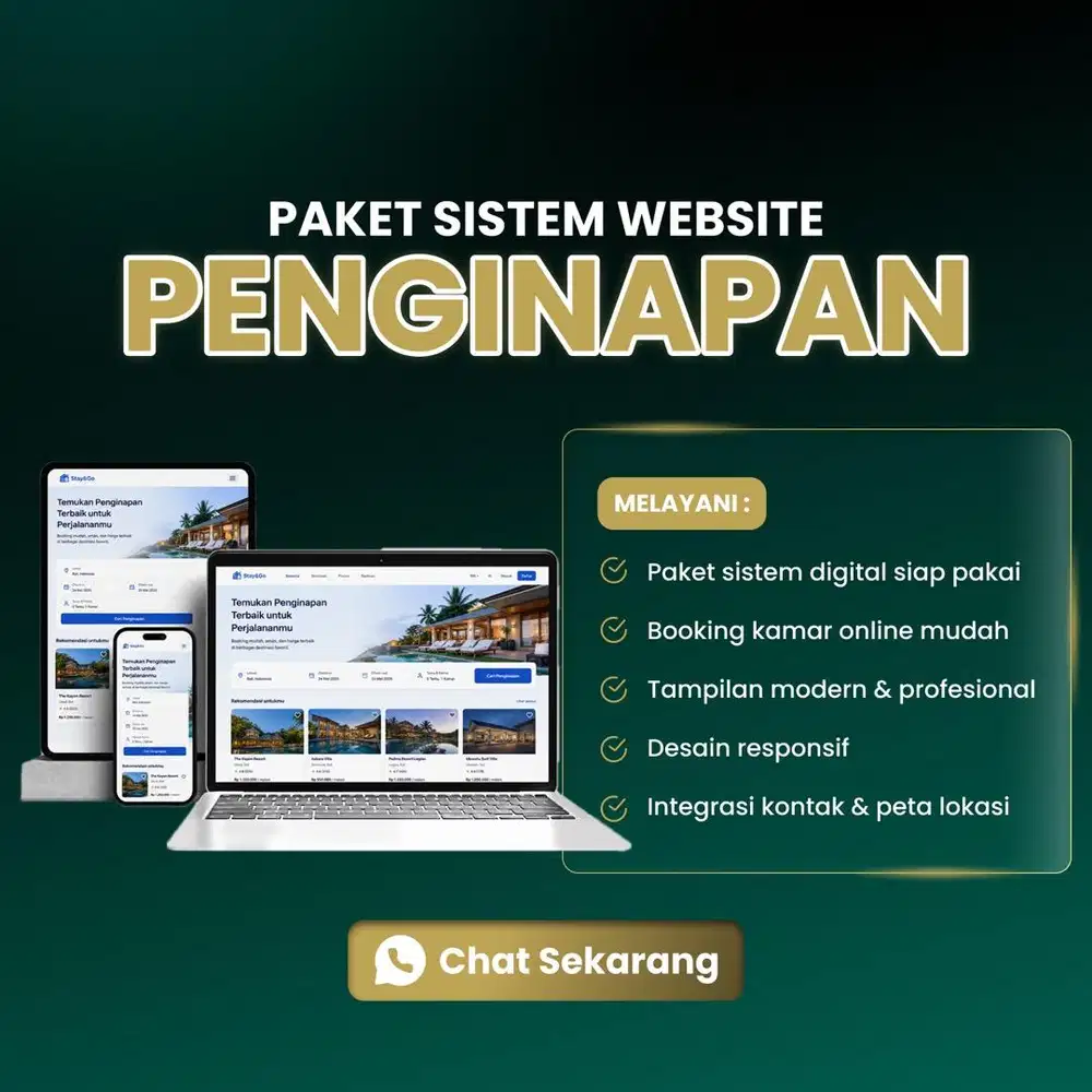 Pembuatan Website Homestay dan Hotel dengan Booking Engine Profesional