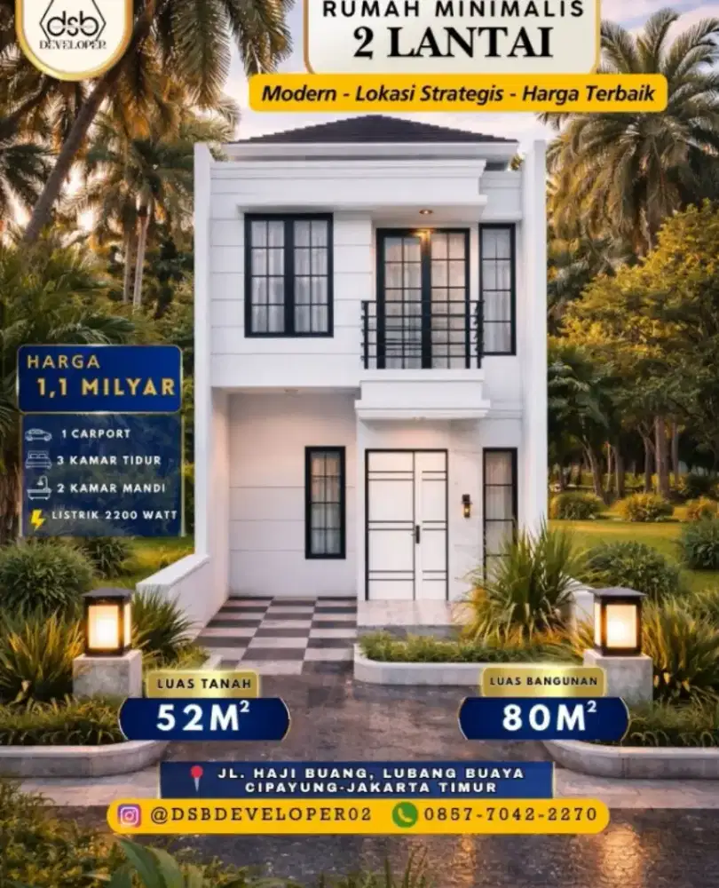 DI JUAL RUMAH 2 LANTAI MODERN LOKASI STRATEGIS - JAKARTA TIMUR